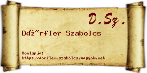 Dörfler Szabolcs névjegykártya